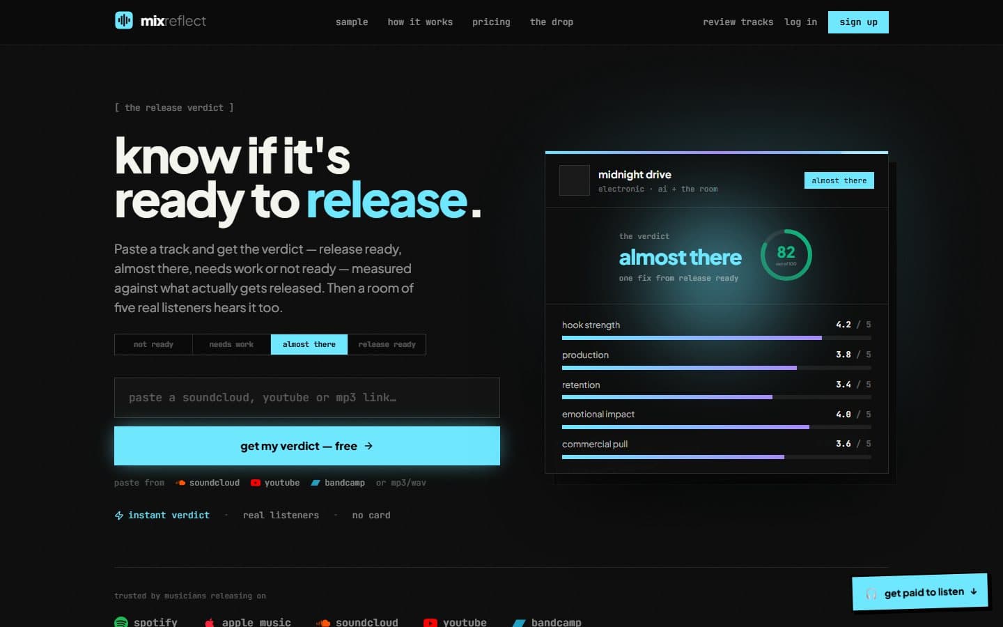 MixReflect homepage on desktop